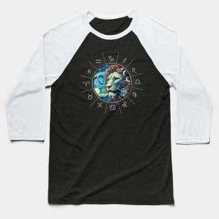 ZODIAC Leo - Astrological LEO - LEO - ZODIAC sign - Van Gogh style - 8 Baseball T-Shirt